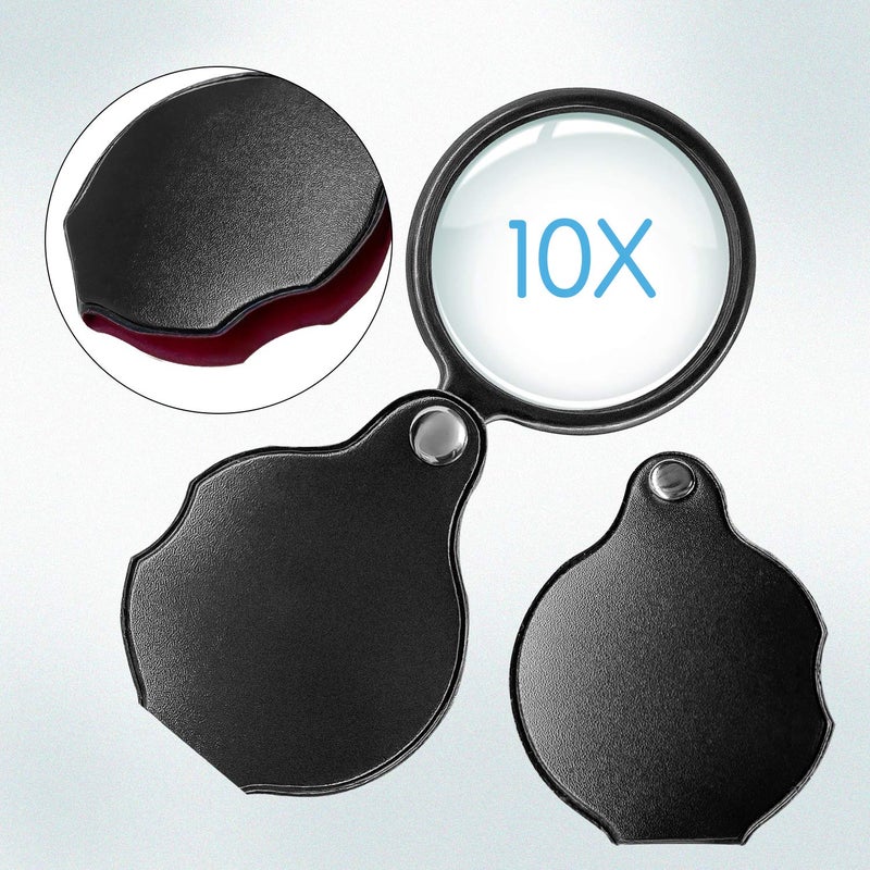 Wapodeai 2pcs 10x Small Pocket Magnify Glass, Apply to Reading, Science, Jewelry, Hobbies, Books - Image 4